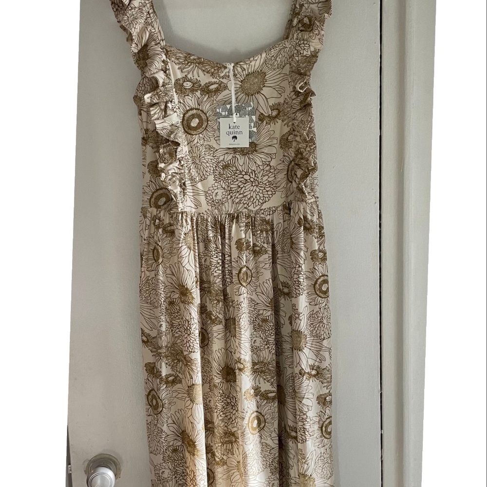 NWT Kate Quinn 🌻 Ruffle Sleeve Pinafore Dress
